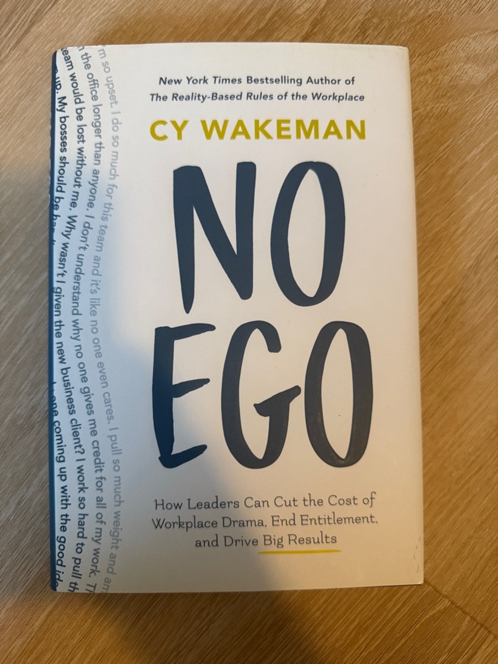 Cy Wakeman "No Ego" Hardcover - White with Navy & Yellow Text